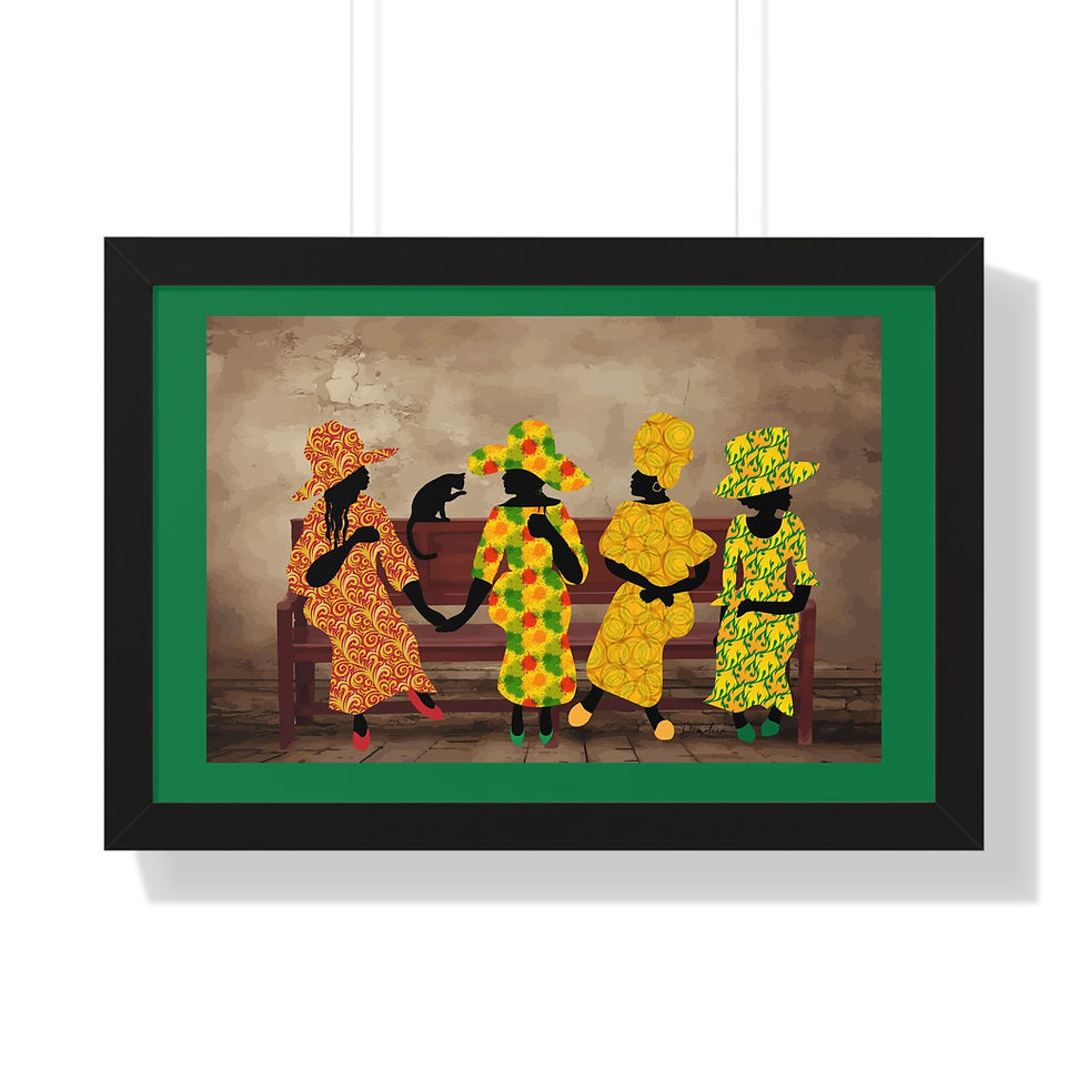 Thumbnail: "The Mother Board and the Cat" Framed Poster with Green Border