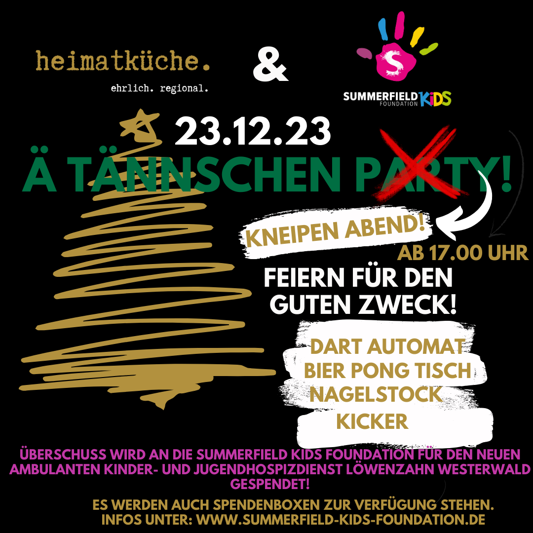 Ä Tännschen Party! Feiern für den guten Zweck heimatkueche