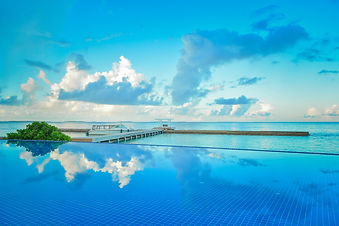 Maldives local island resort pool