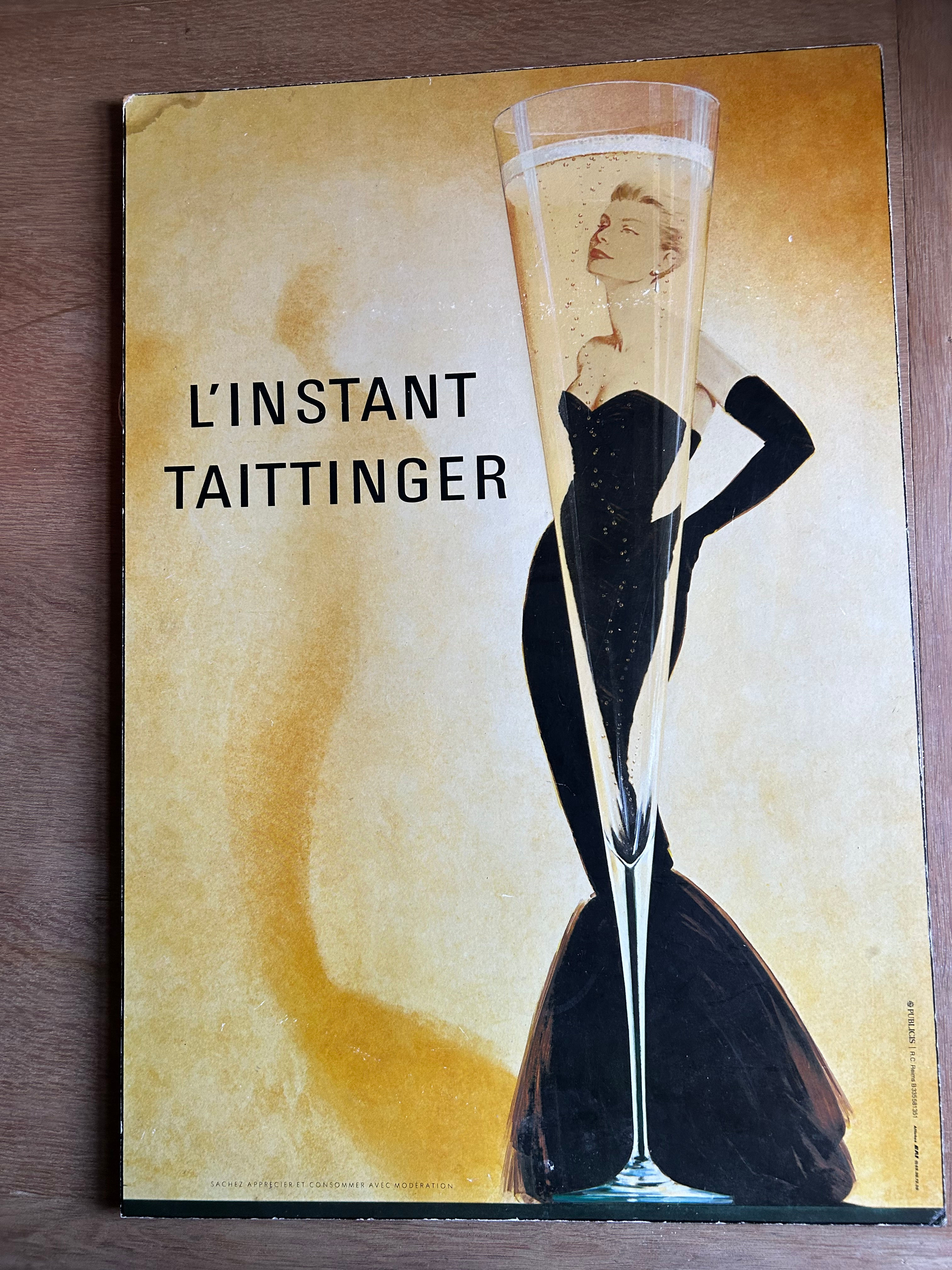 Vintage Grace Kelly Taittinger advertising board