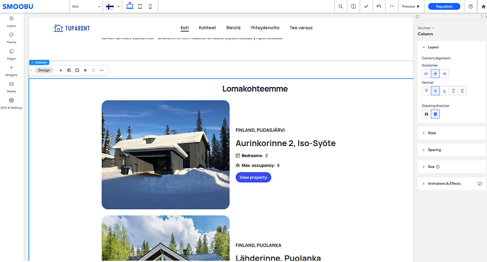 Website builder -osio