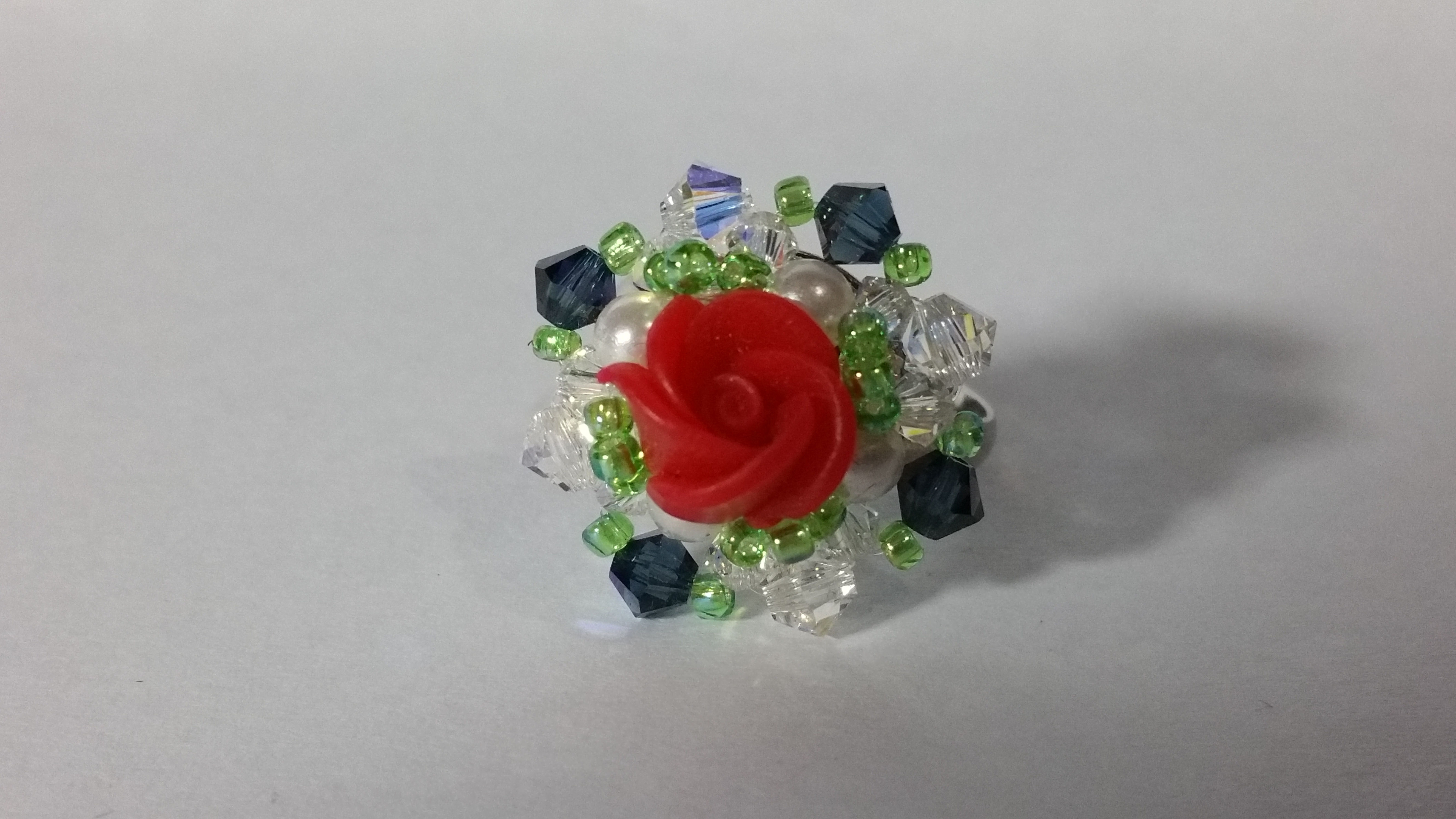 Swarovski Adjustable Flower Ring Small