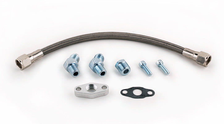 TR Stainless Steel Oil Return Line Kit (39cm) for Garrett T3, T4 Turbo