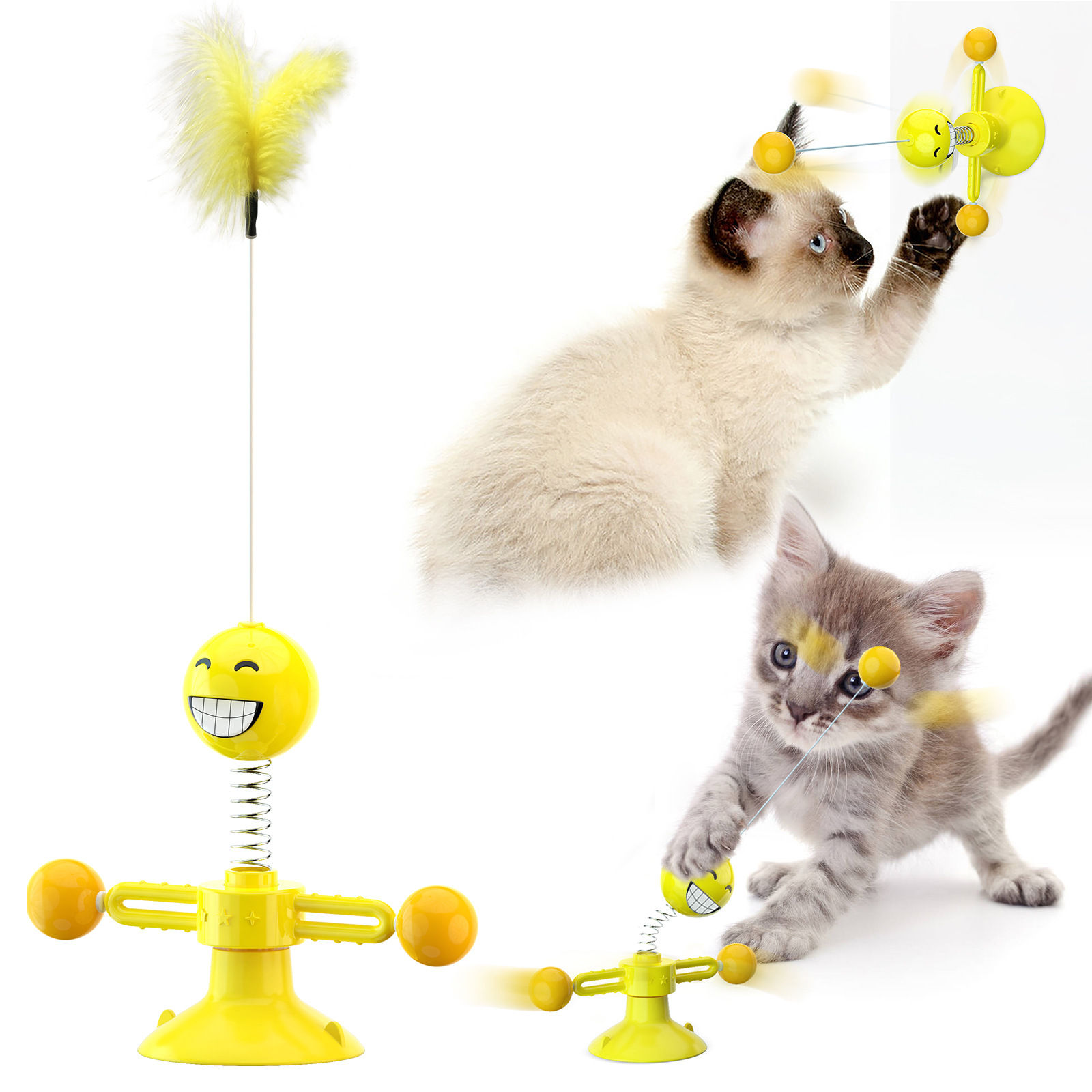 High Elastic Spring Cat Teaser Toy Lovely Cat Interactive Toys Scratcher