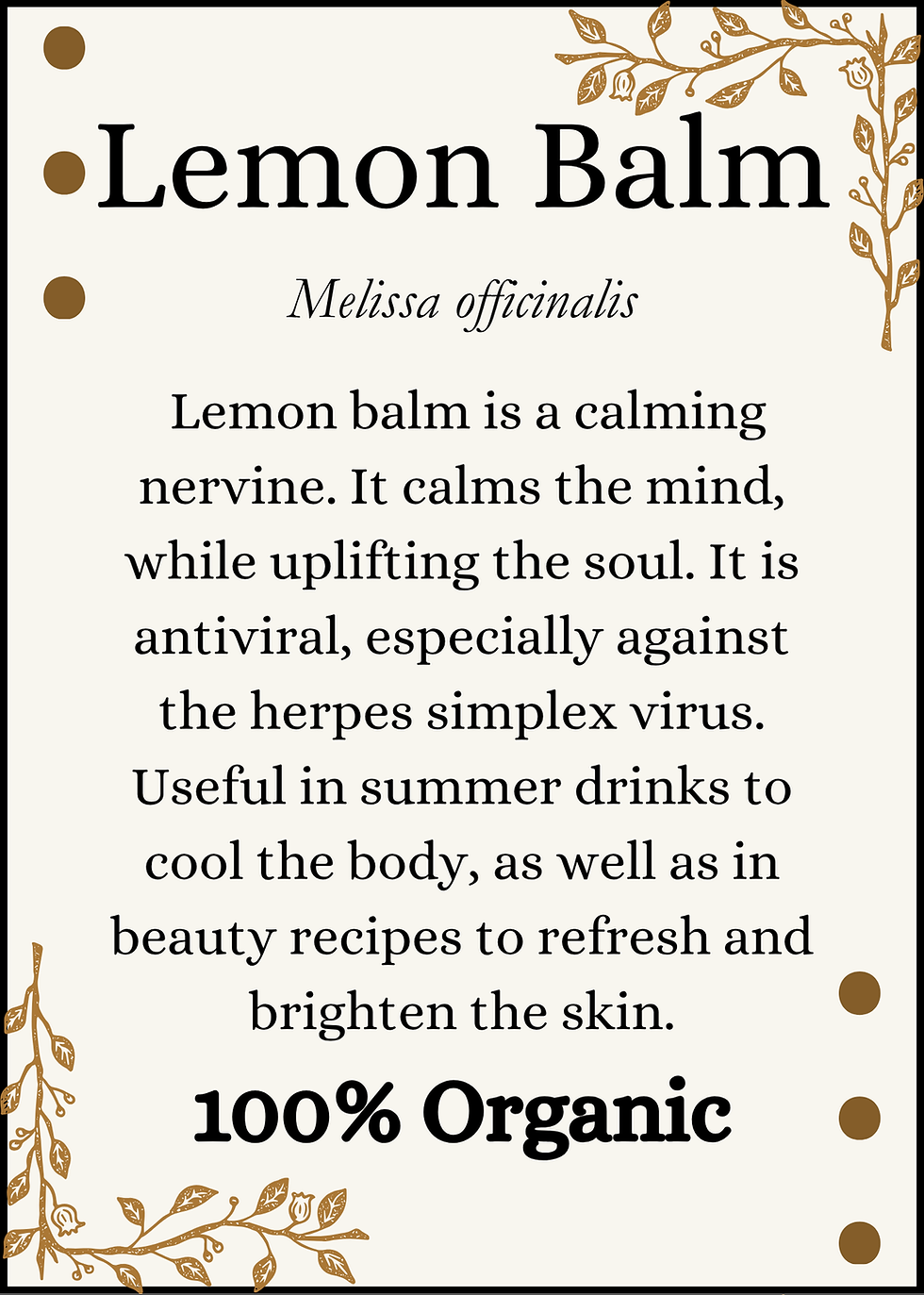 الصورة المصغرة: Lemon Balm Leaf Organic