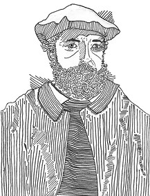 Claude, ink on paper - © 2024, Evelyn Stickley