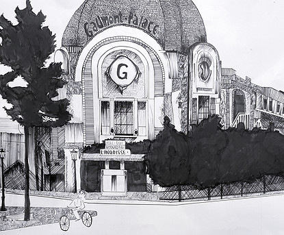 Belle Époque, ink on paper - © 2024, Evelyn Stickley