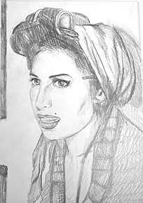 Amy, pencil on paper - © 2024, Evelyn Stickley