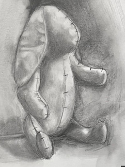 Stitched Rabbit, pencil on paperBelle Époque, ink on paper - © 2024, Evelyn Stickley