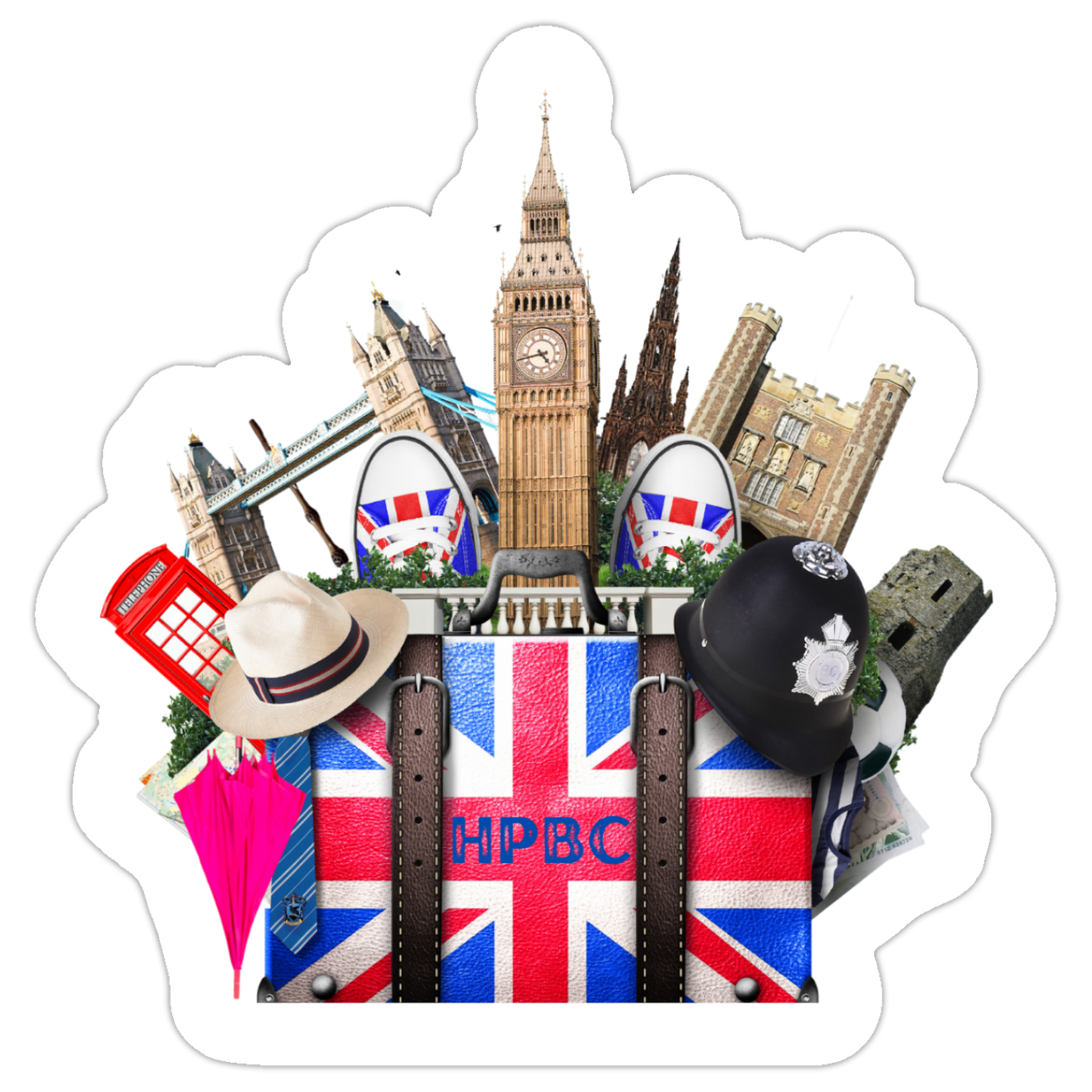 HPBC Pink Umbrella Sticker — 2x2 Die‑Cut