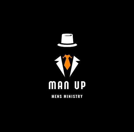 Orange vintage men's shop logo with tuxedo.png