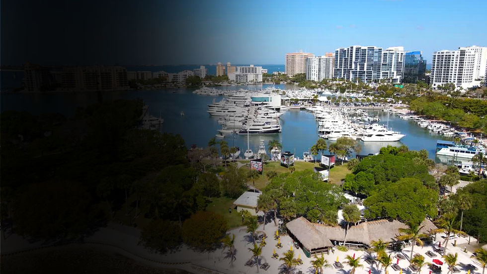 Aerial view of Sarasota and Siesta Key, Florida
