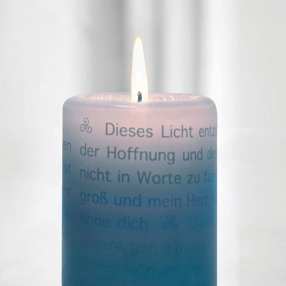 Wortlicht (Kerze) mit Text