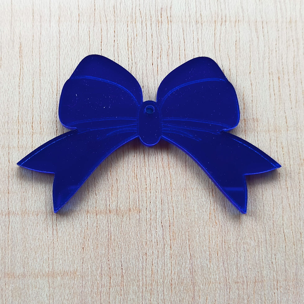 Miniatura: Pallina acrilico Trasparente sp2mm + fiocco acrilico specchiato Blu sp3mm