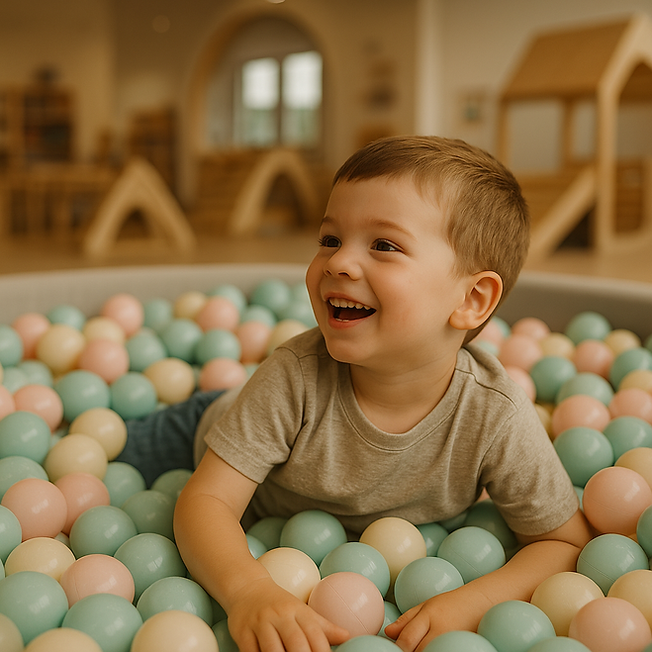 Sourire radieux dans une mer de balles.png