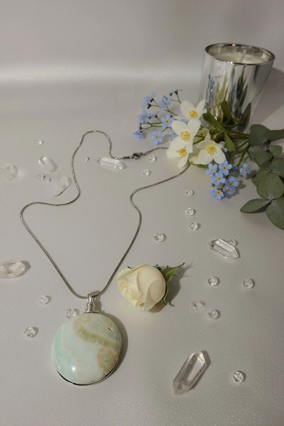 Carribean Calcite Handcrafted Sterling Silver Cabochon