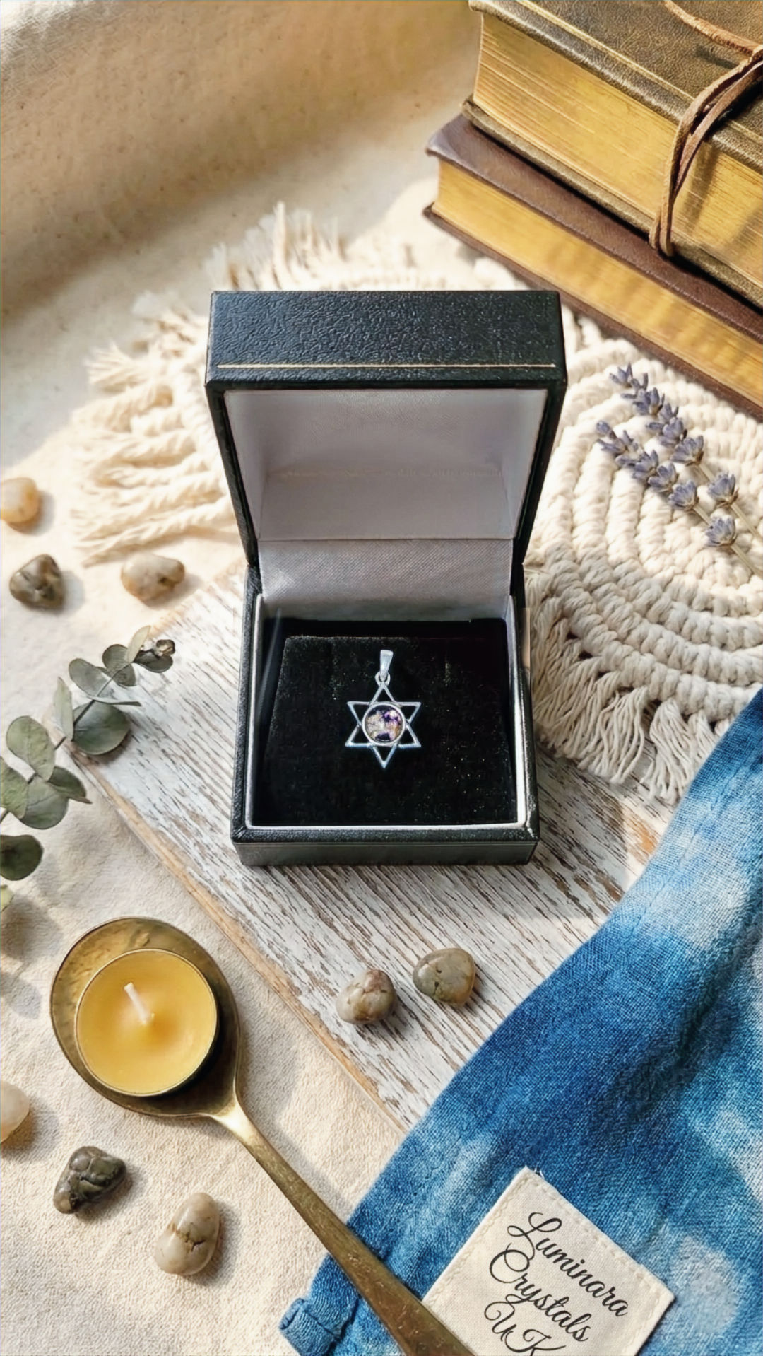 The ''Cavern Core'' Hexagram: Rare Peak District Blue John Talisman