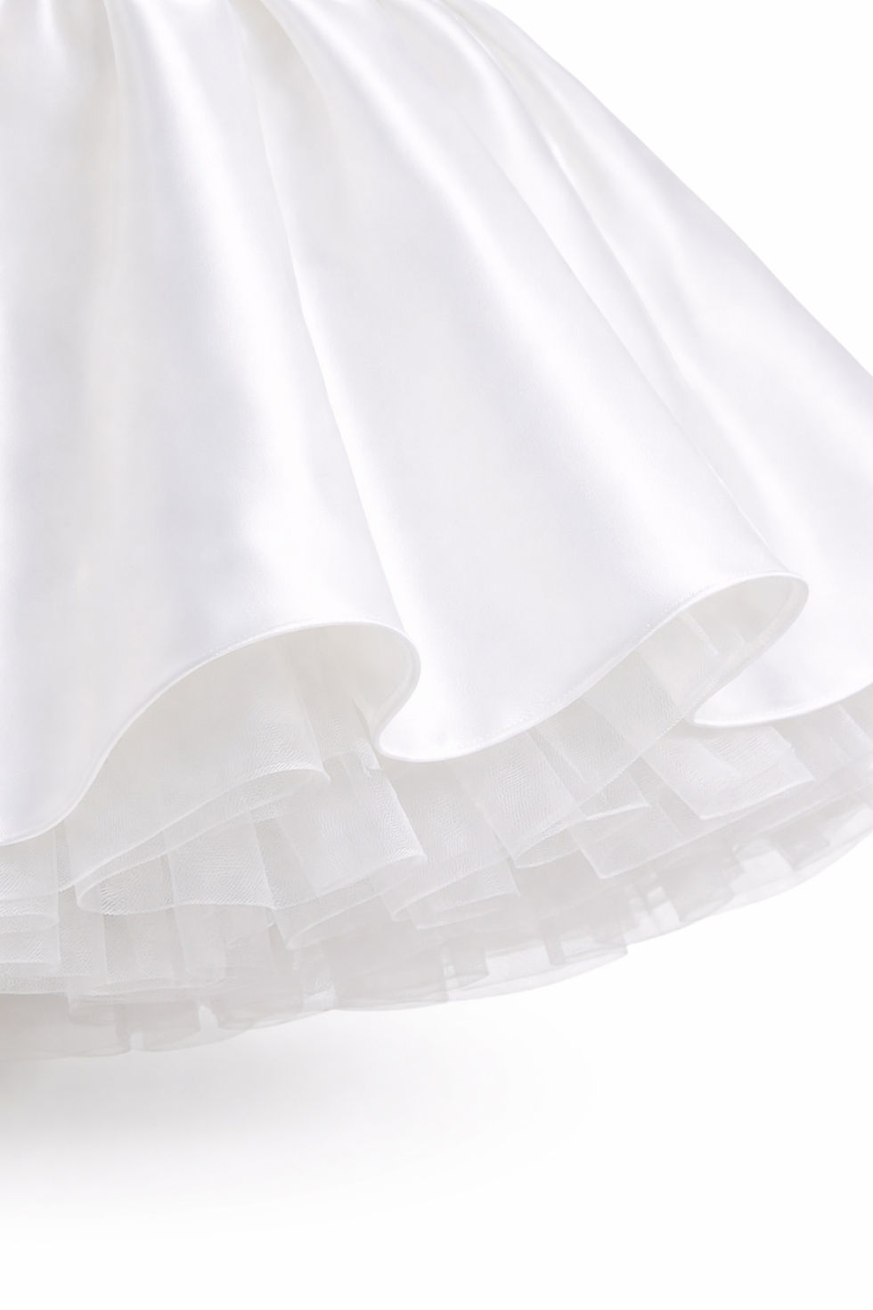 Thumbnail: Girls White Party Dress Kids Birthday Princess Satin Dress