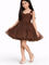 Thumbnail: Girls Brown Party Dress Kids Birthday Tulle Princess Dress