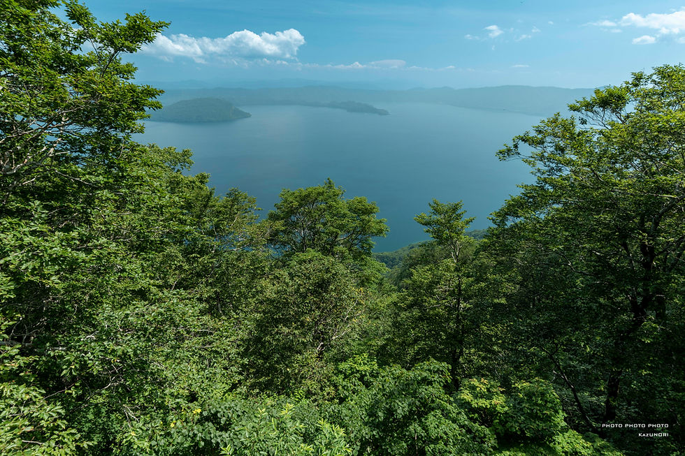 A view of Lake Towada in early summer
