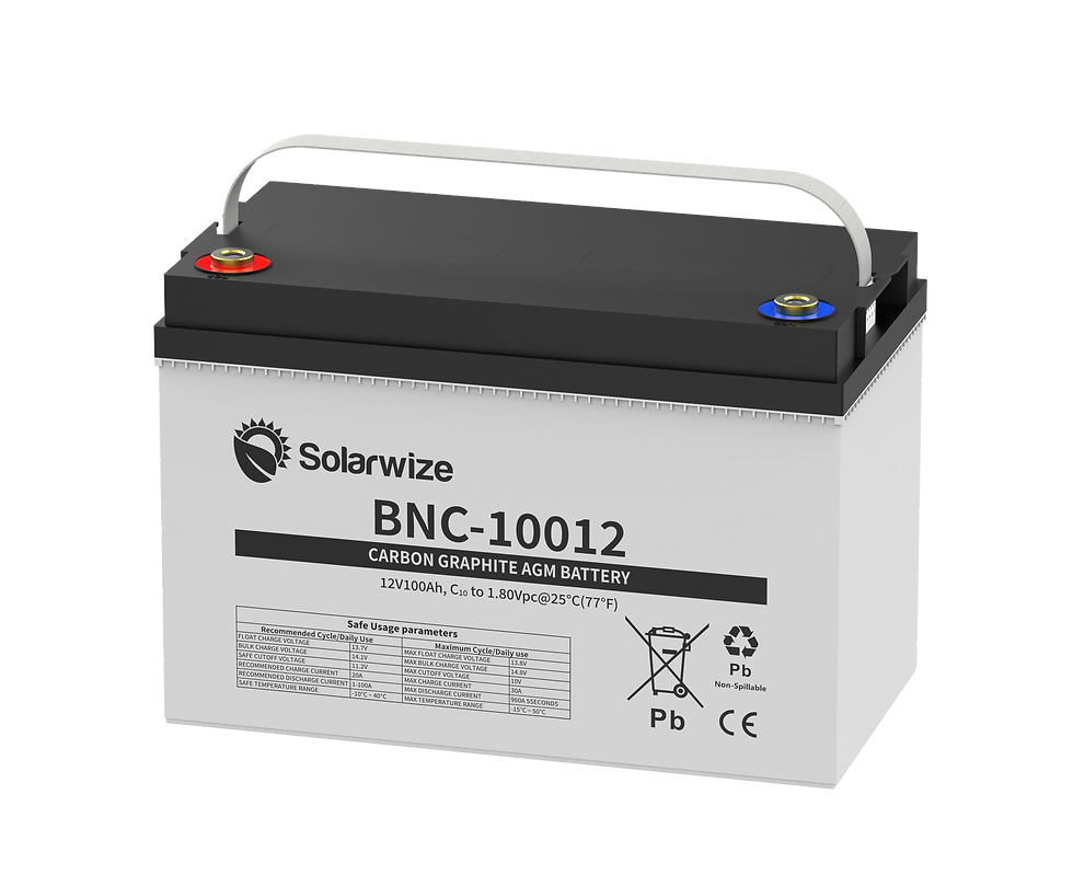 Thumbnail: Solarwize 100Ah Carbon Graphite AGM Inverter Solar Battery