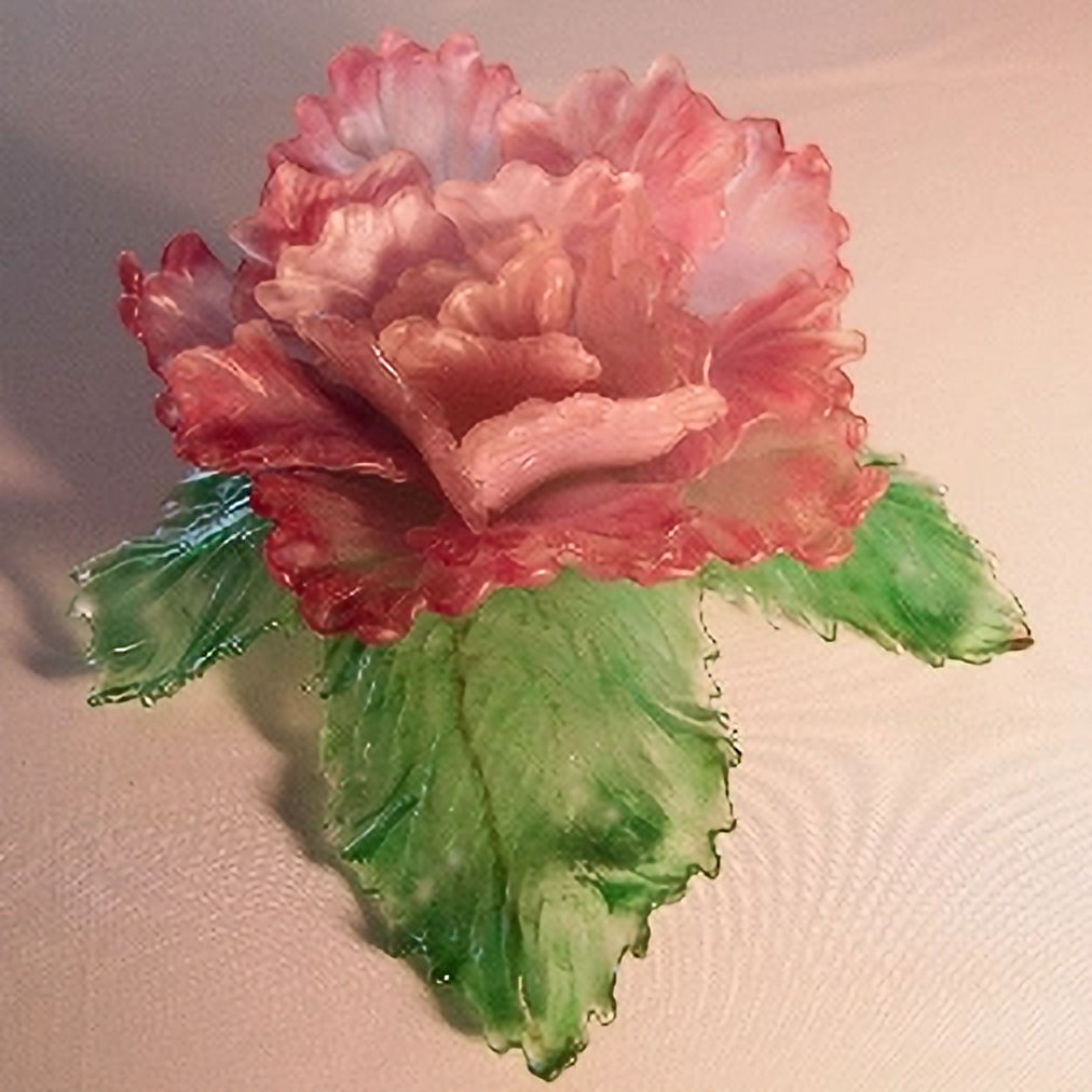 Pink Rose on Leaf