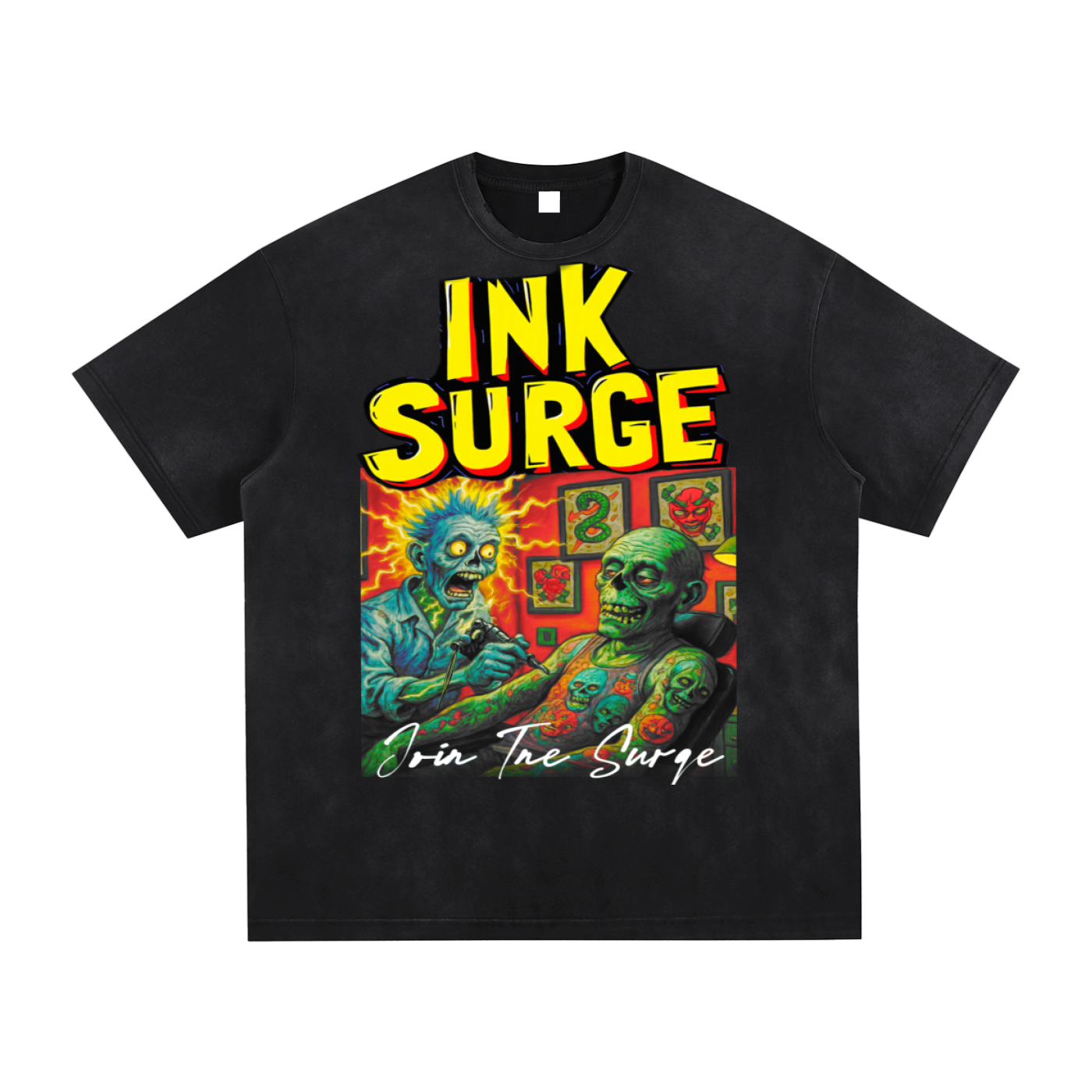 ORIGINAL INK SURGE Vintage Washed Hand-Frayed T-Shirt