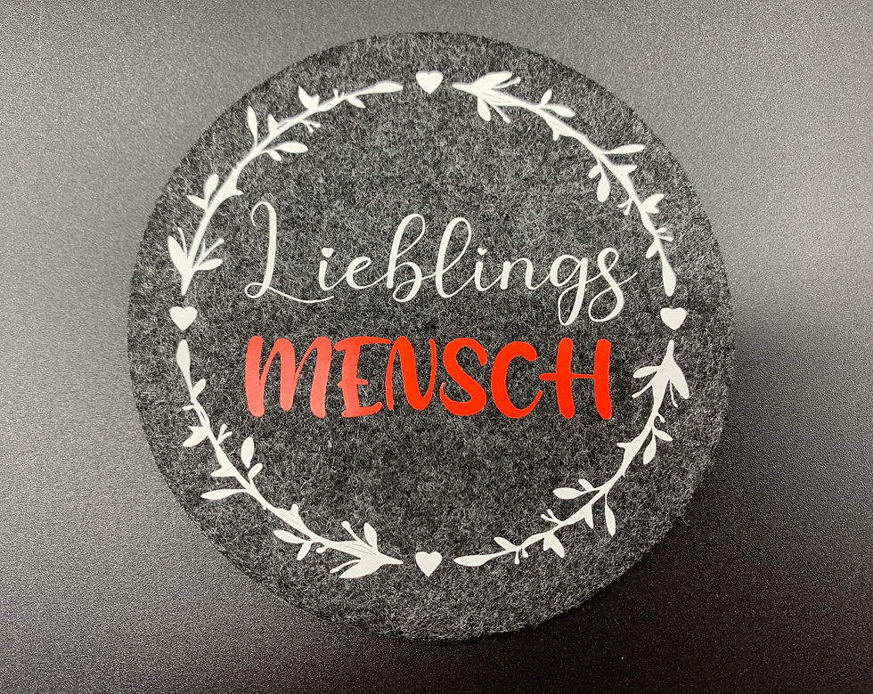 Miniaturbild: Filzuntersetzer "Lieblingsmensch" im 4er