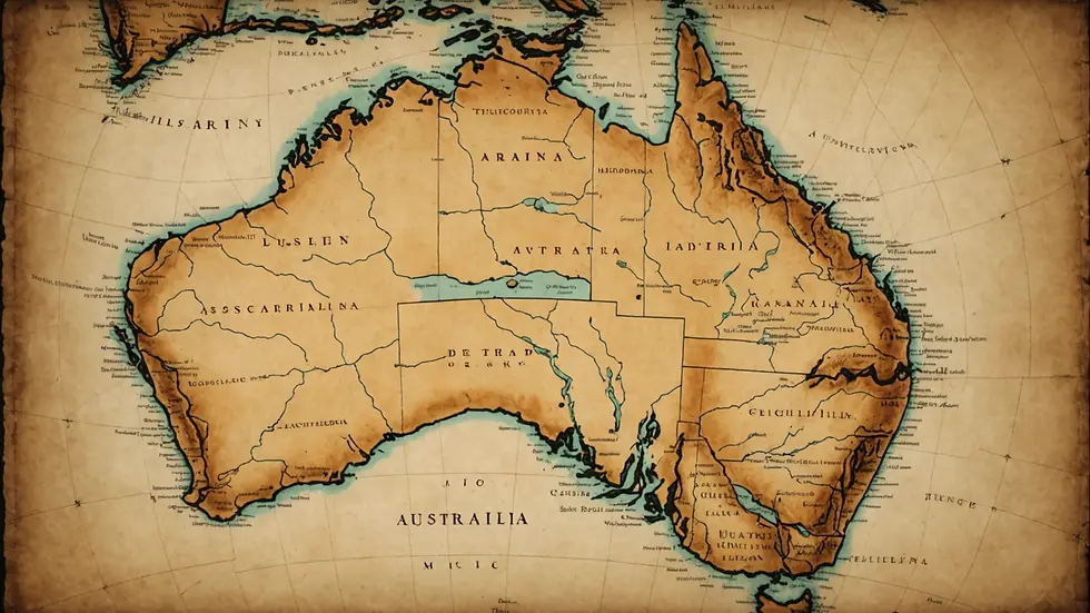 Historic map of Australia's exploration