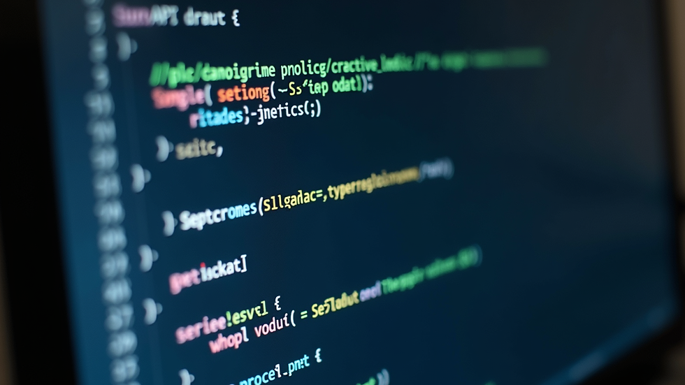 close-up view of computer screen showing API integration code