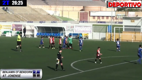 Partido entre el Benjamín del CF Benidorm y el At. Jonense, que hemos transmitido en directo