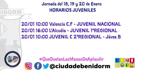 Horarios de los partidos del fin de semana del Ciudad de Benidorm