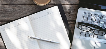 Laptop and Diary Topview