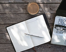 Laptop and Diary Topview