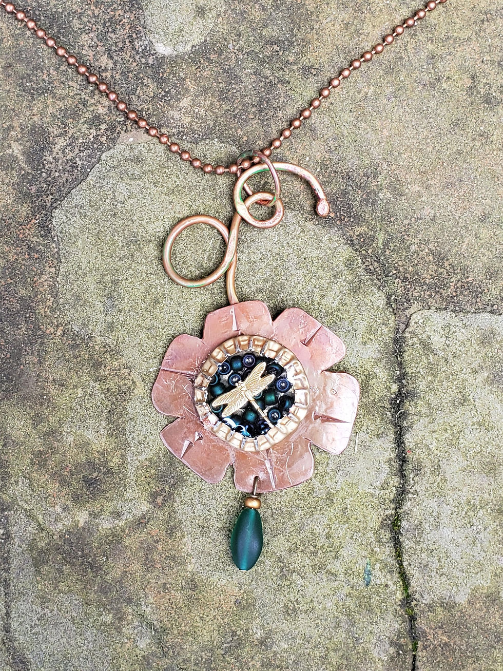Thumbnail: Copper Pendant with Antique Button