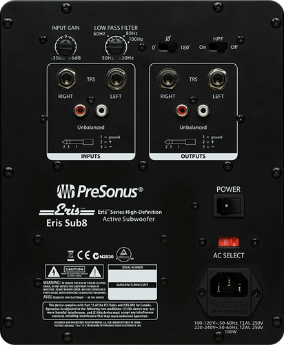 PRESONUS Eris Sub8 サブウーファー Eris® Sub 8BT – PreSonus