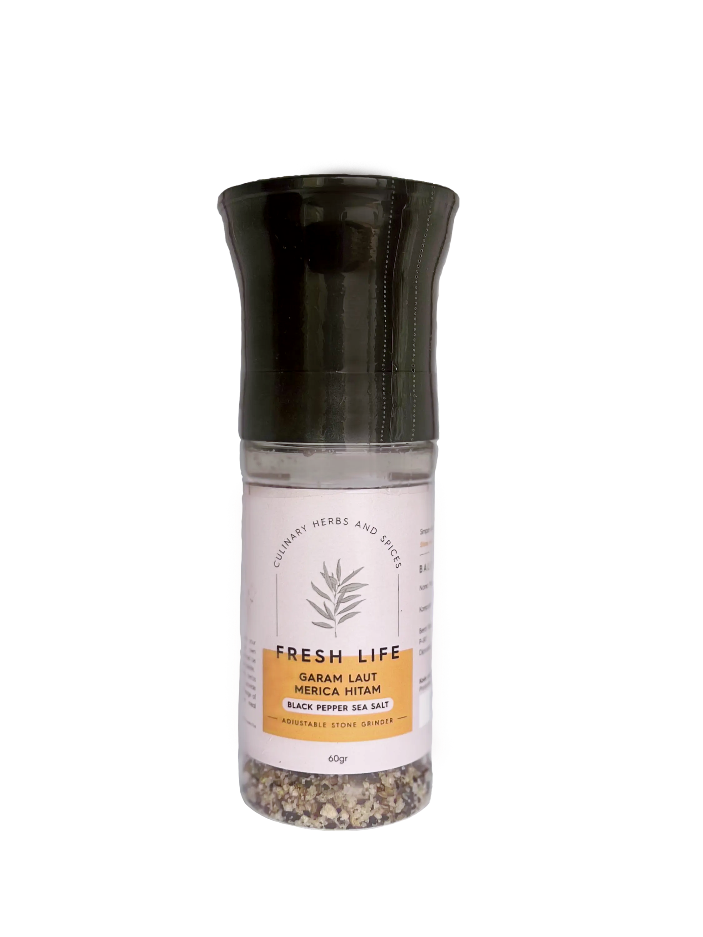 Fresh Life™ Black Pepper Sea Salt - Garam Laut Merica Hitam