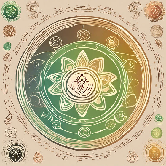 Reiki healing, light earthy colours cream, light brown, Beige, light green, rainbow, reiki