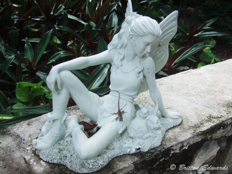 Garden Fairy Statue with Lizard