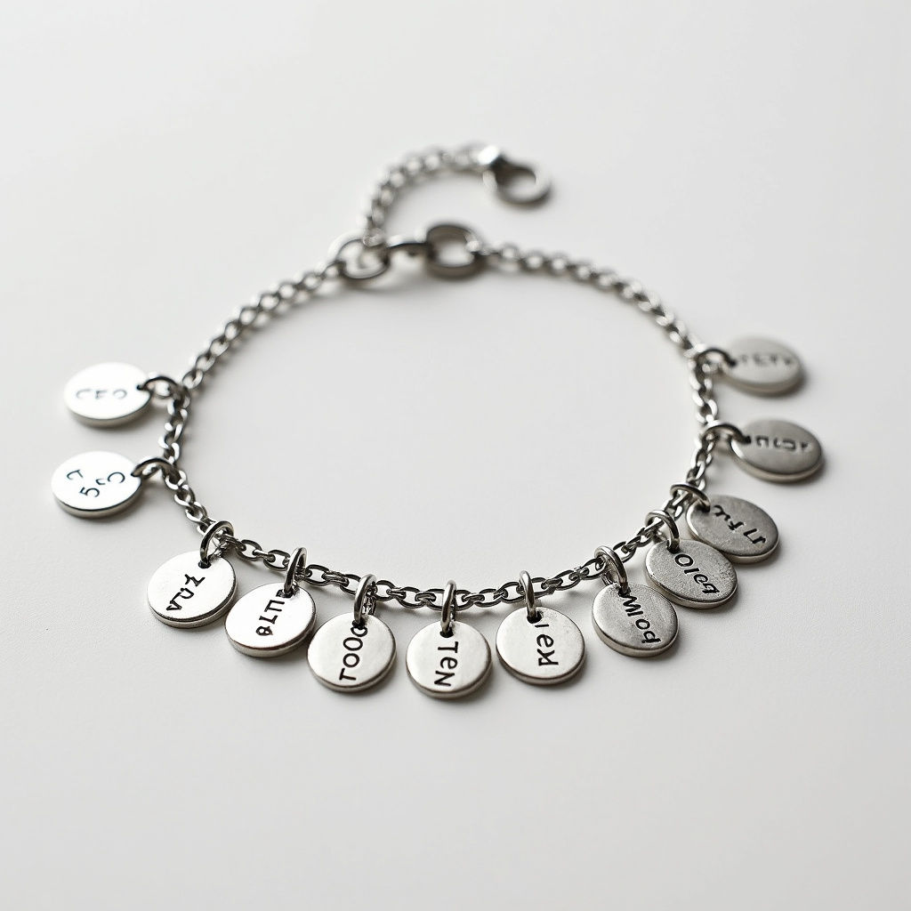 Custom Engraved Charm Bracelet