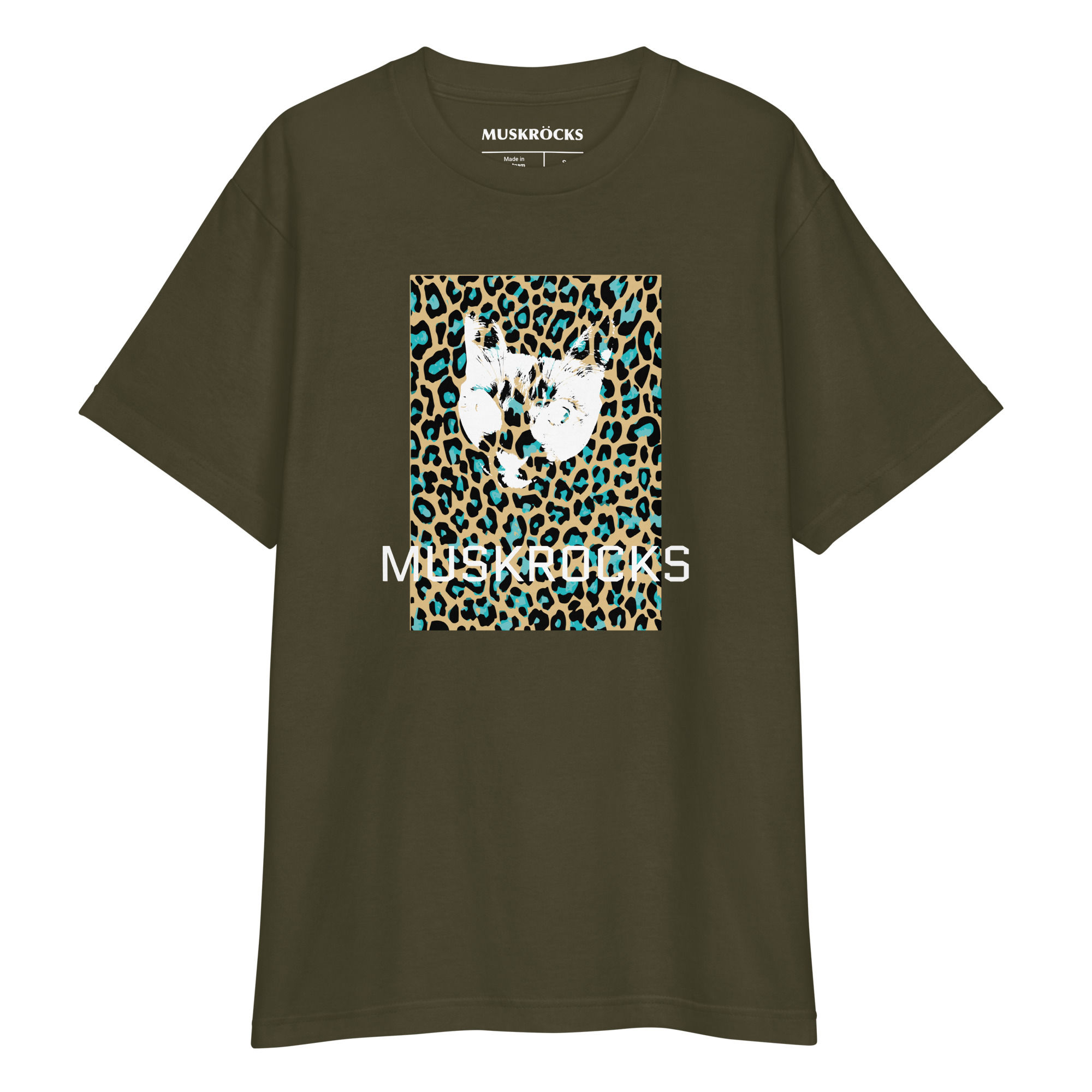 Cat and leopard short sleeve t-shirt