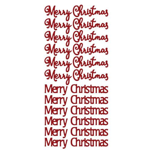 Merry Christmas Stickers – Red, 2 Fonts