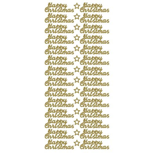 Happy Christmas Stickers – Gold Stars & Text