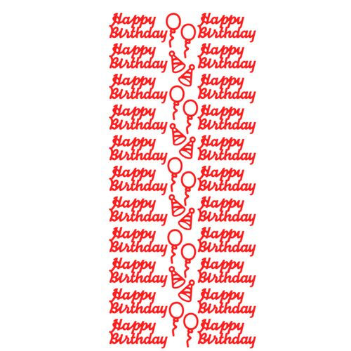 Happy Birthday - Red Hats and Balloons Stickers