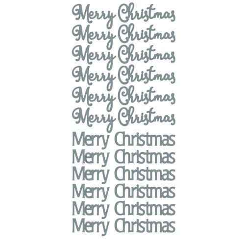 Merry Christmas Stickers – Silver, 2 Fonts