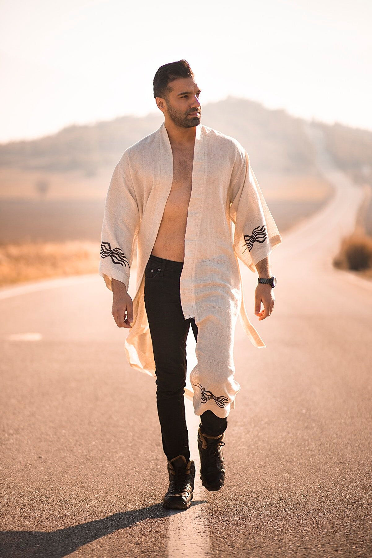 🔥 Fire God | Linen Kimono