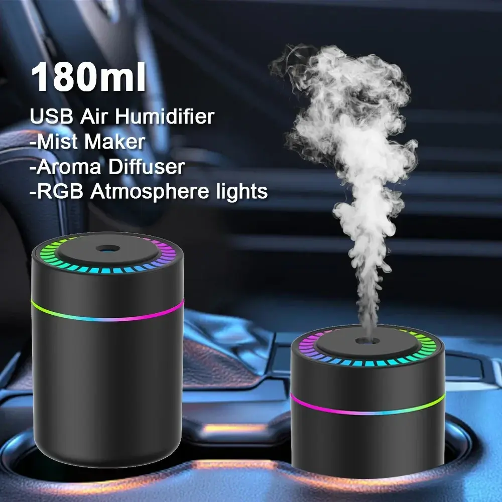 180ML Mini Air Humidifier USB Electric Aroma Diffuser Essential Oil Purifier