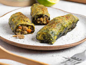 CHARUTO DE COUVE COM QUINOA