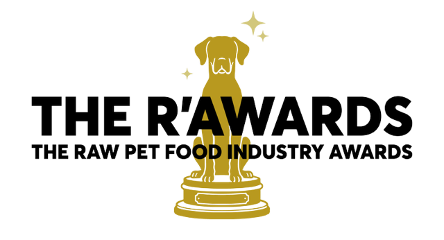 Logo for the R'Awards 2027, hosted by The Natural Dog Expo for the raw and fresh pet food industry.