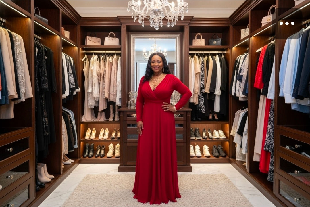 Trina Red Dress in Closet.JPG
